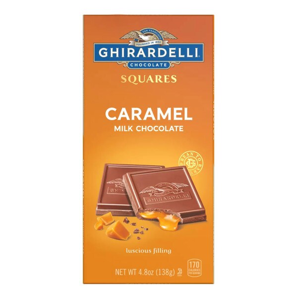 GHIRARDELLI CARAMEL MILK CHOCOLATE SQUARES BAR 4.8 OZ